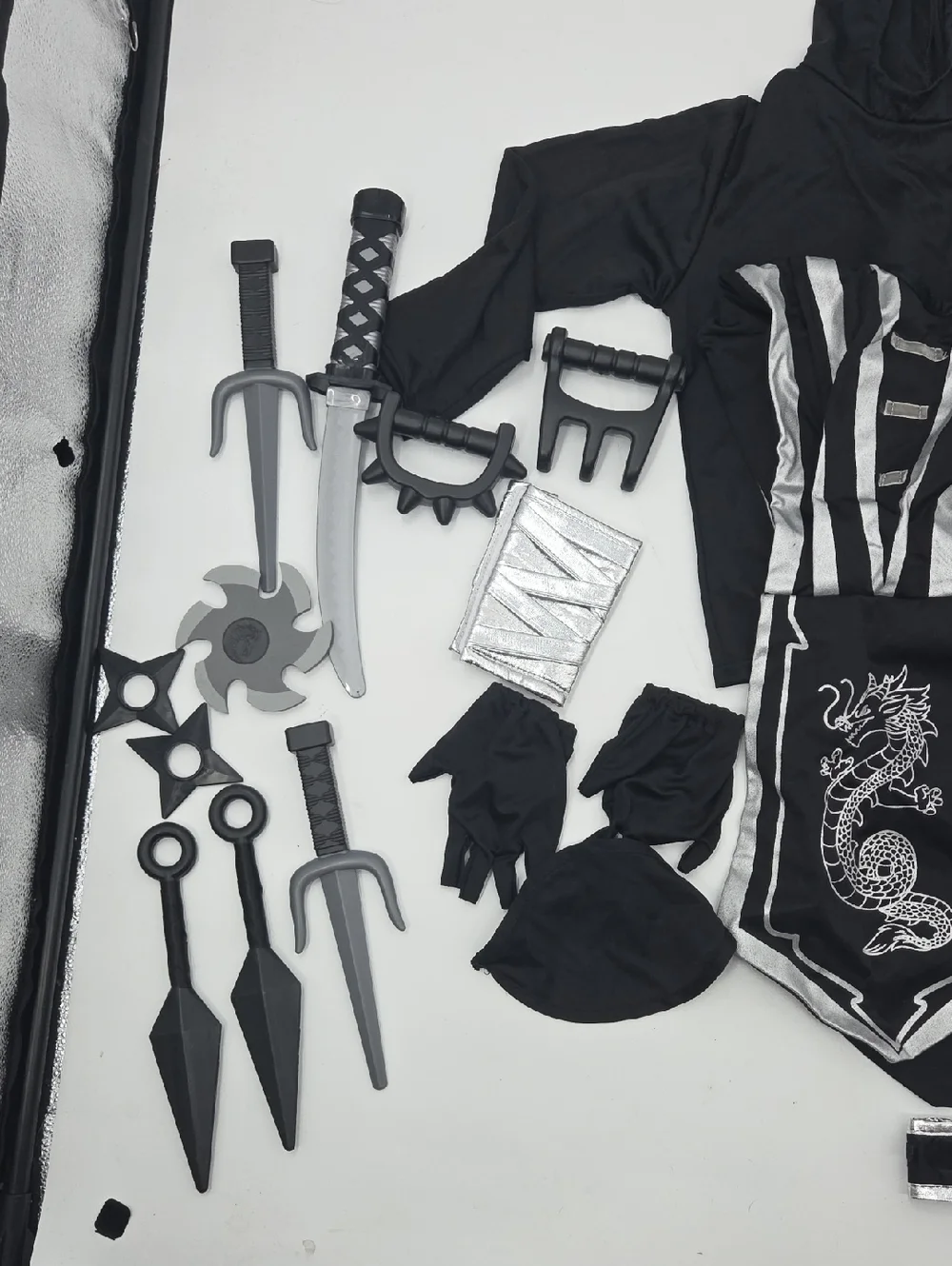 Stealth Ninja Kids Costume - Black and Silver